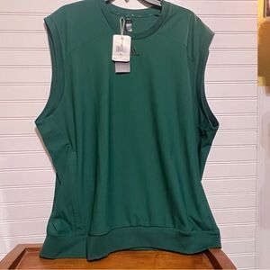 NWT Adidas Go-To Golf Pullover Emerald Green Vest with Pockets Size XL